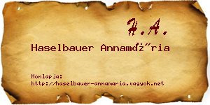 Haselbauer Annamária névjegykártya